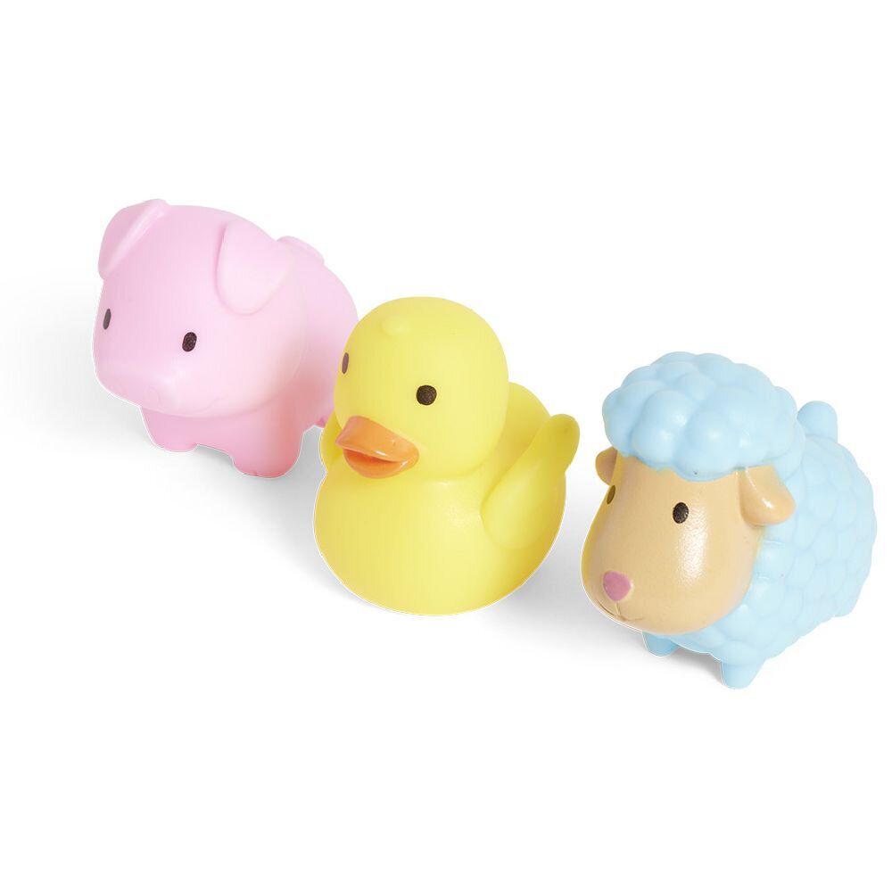 Jouet de bain animal rose bleu jaune x3