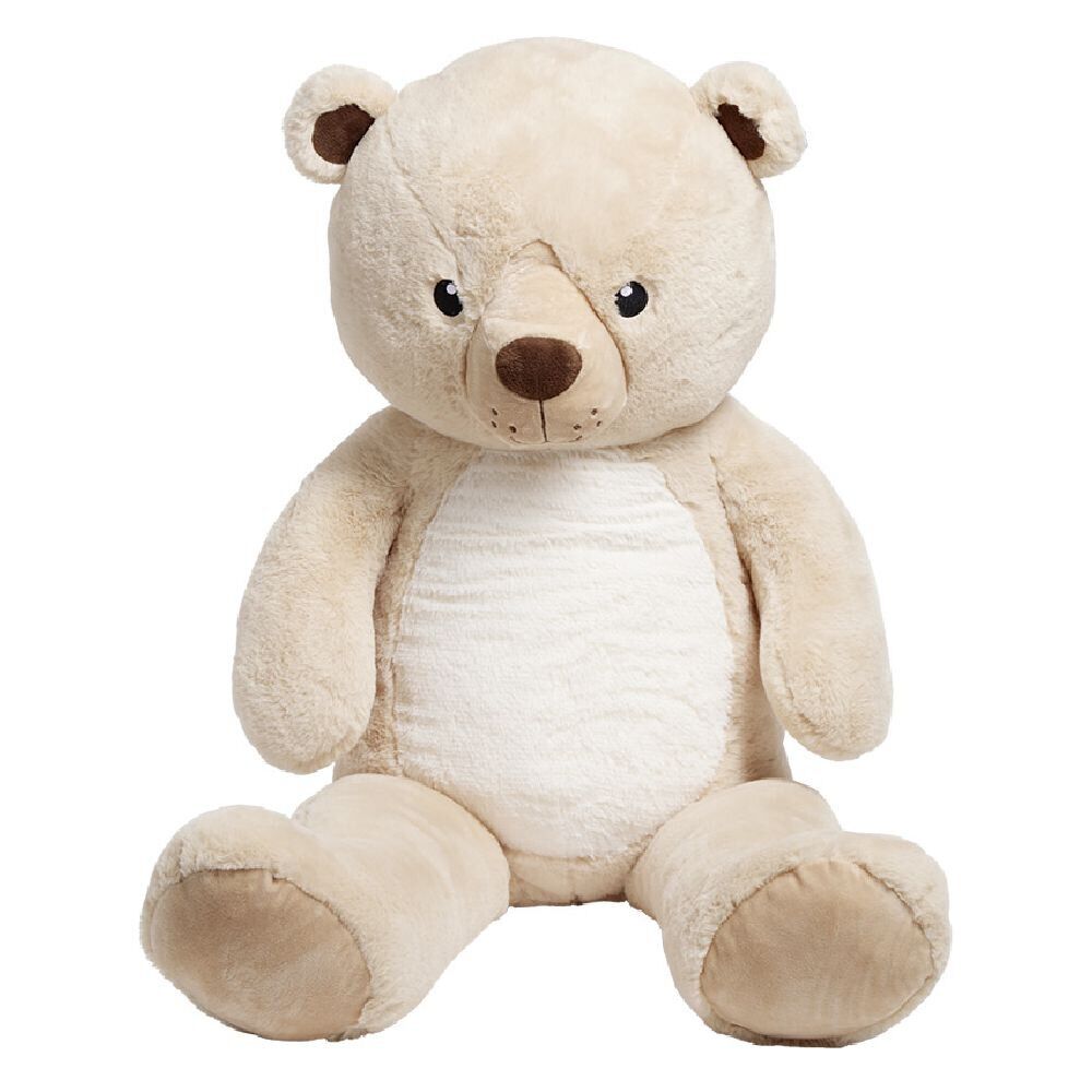 Peluche ours polyester 100x40x30cm beige