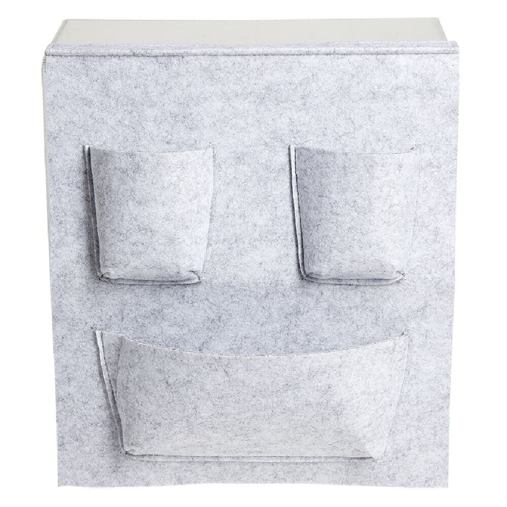 Rangement Box Cube pochette feutrine gris clair 34x30cm