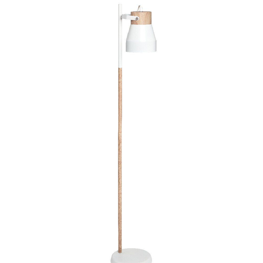 Lampadaire mdf métal blanc naturel