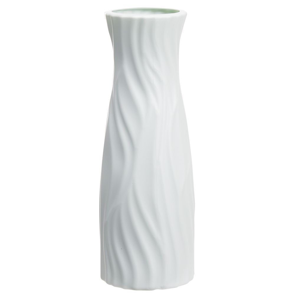 Vase cylindrique en plastique design strié