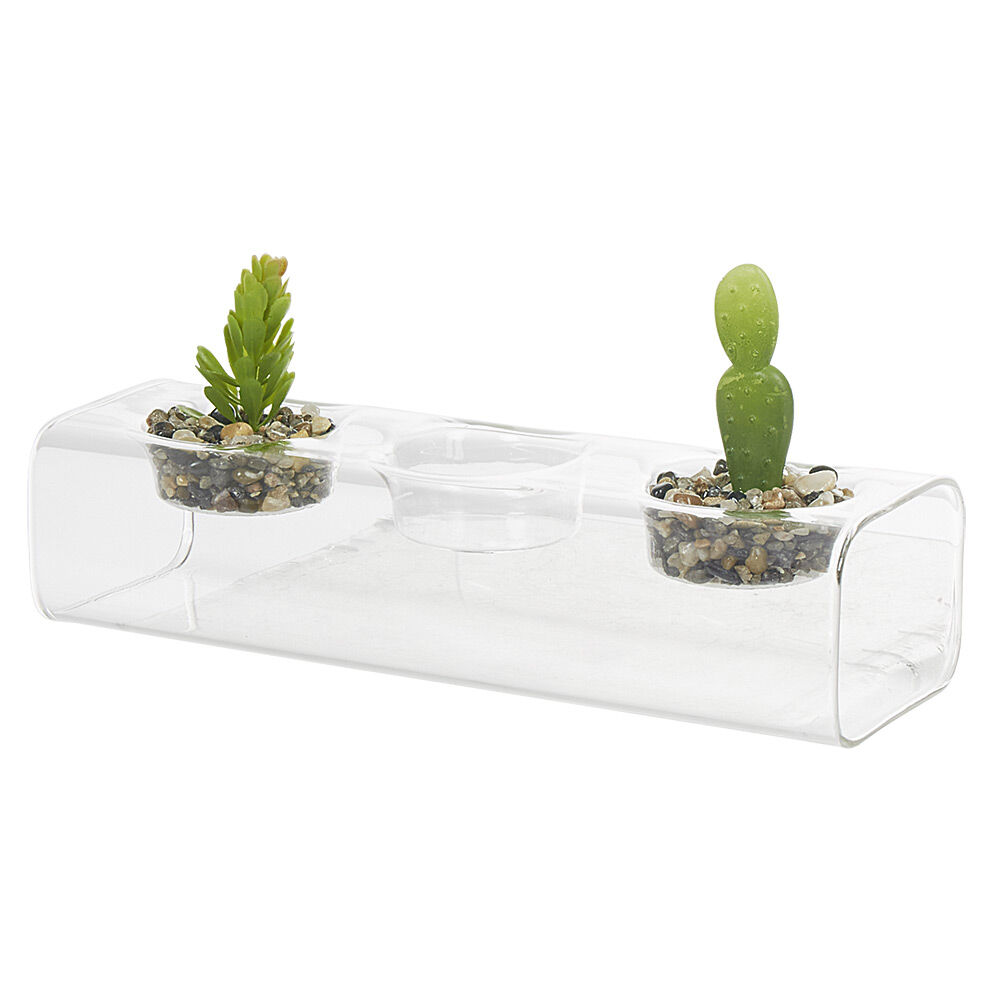 Centre de table plante grasse artificielle x2