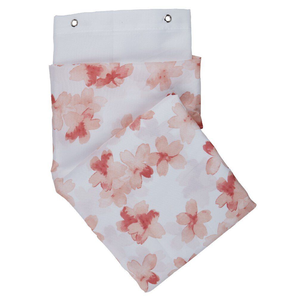 Rideau de douche blanc motif fleur de cerisier rose