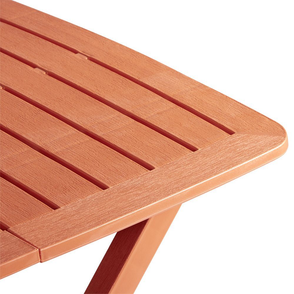 Table de jardin 2 personnes Relax pliante plastique terracotta