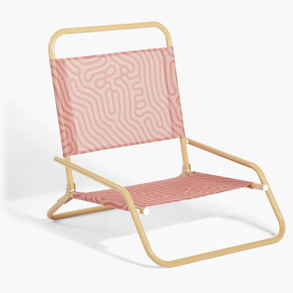 Chaise de plage rouge à motifs 62x51xH61cm