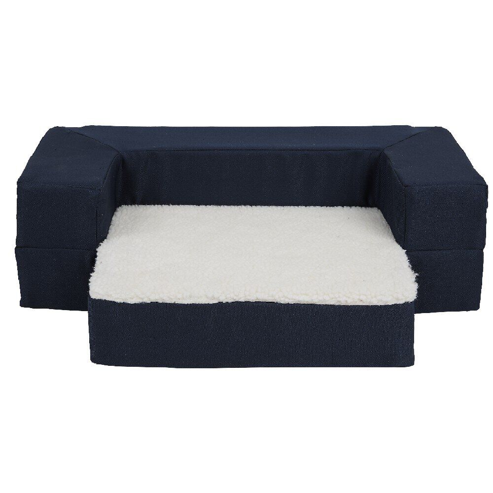 Sofa convertible pour chien et chat bleu et blanc