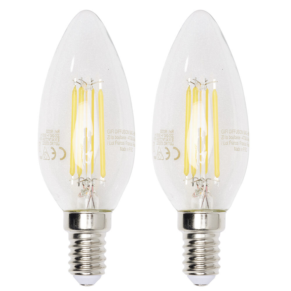 Ampoule à filament LED C35 E14 x2