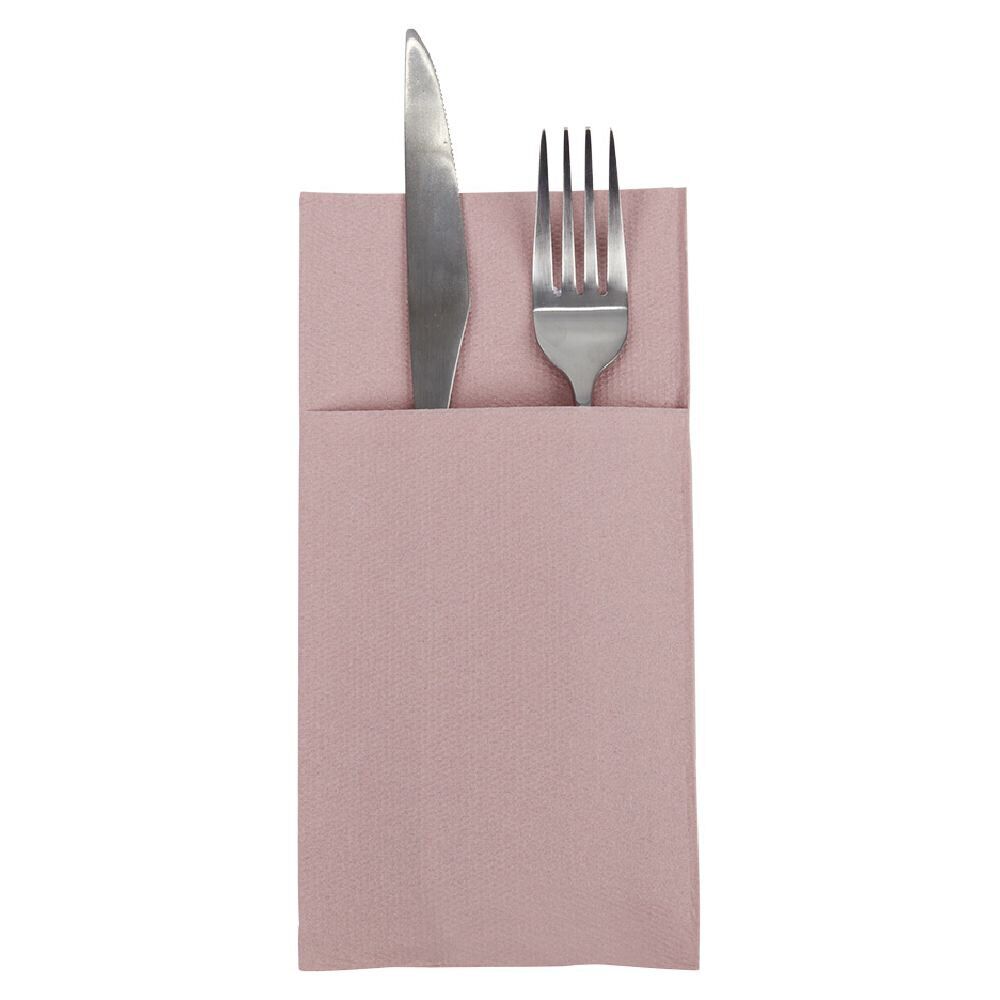 Serviette range couverts 40cm rose x20