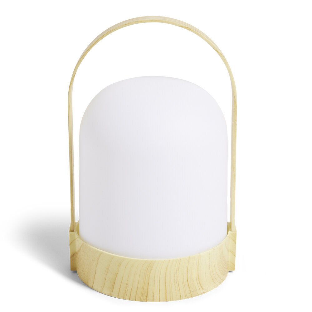 Lampe LED avec anse polypropylène blanc et beige H21,5xL14x13cm