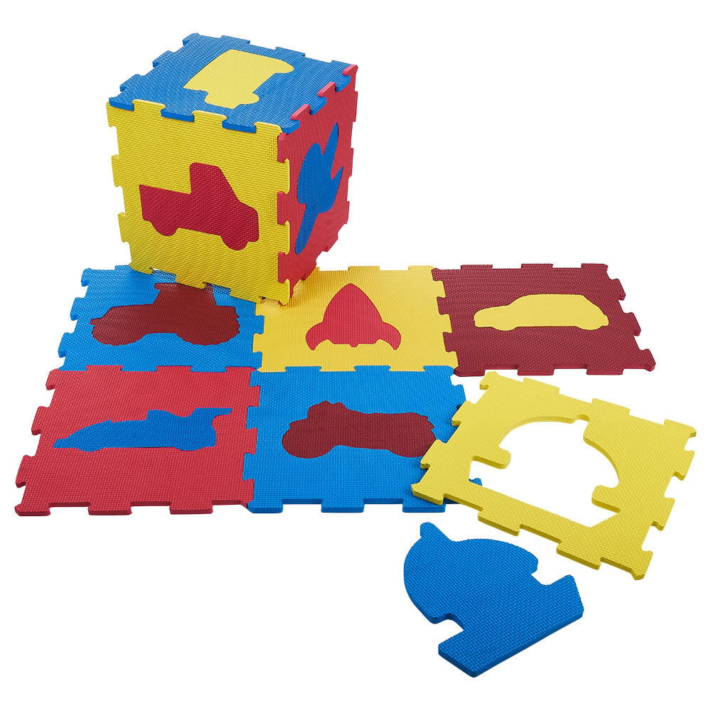 Tapis puzzle mousse 9 dalles 30,5x30,5cm avec formes détachables