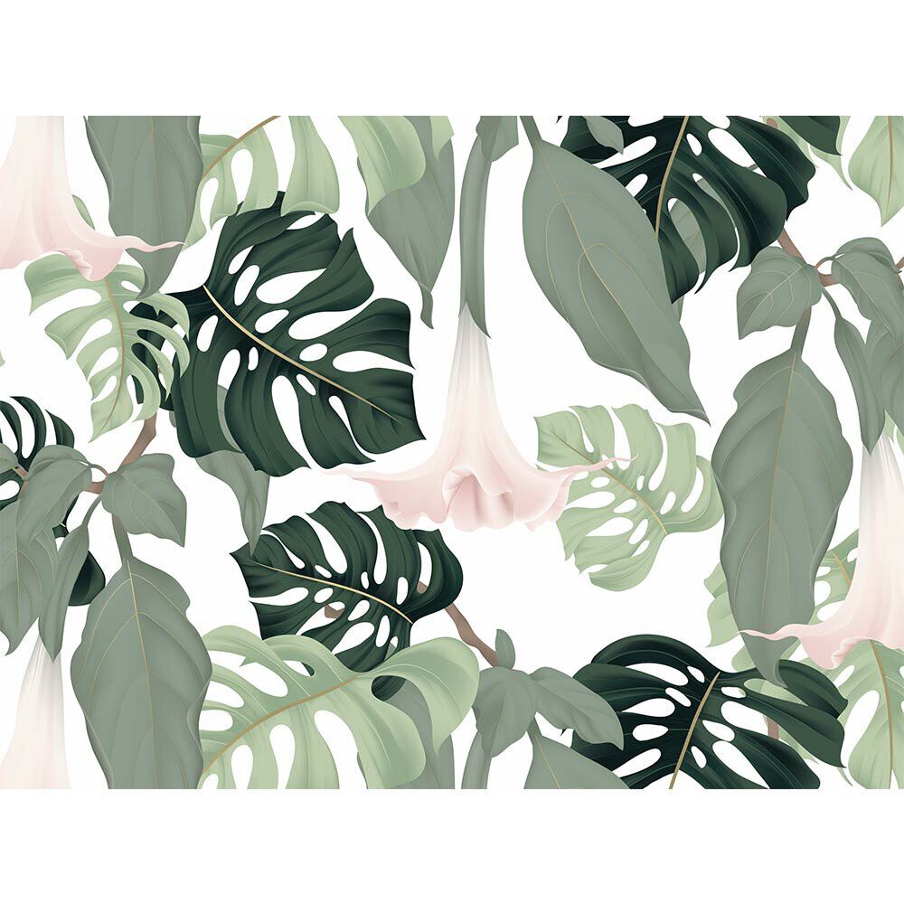 Papier peint panoramique tropical feuilles exotiques