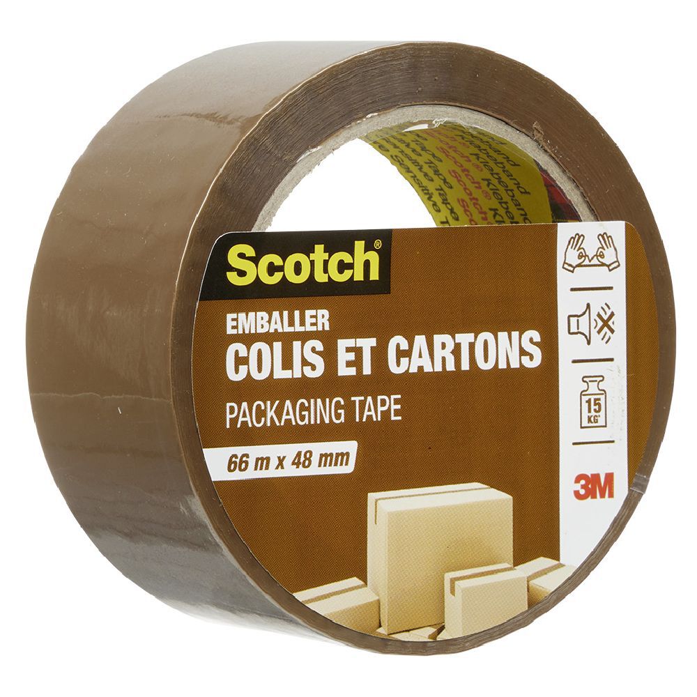 Scoth Adhésif marron pour carton et emballage 66m x 48 mm