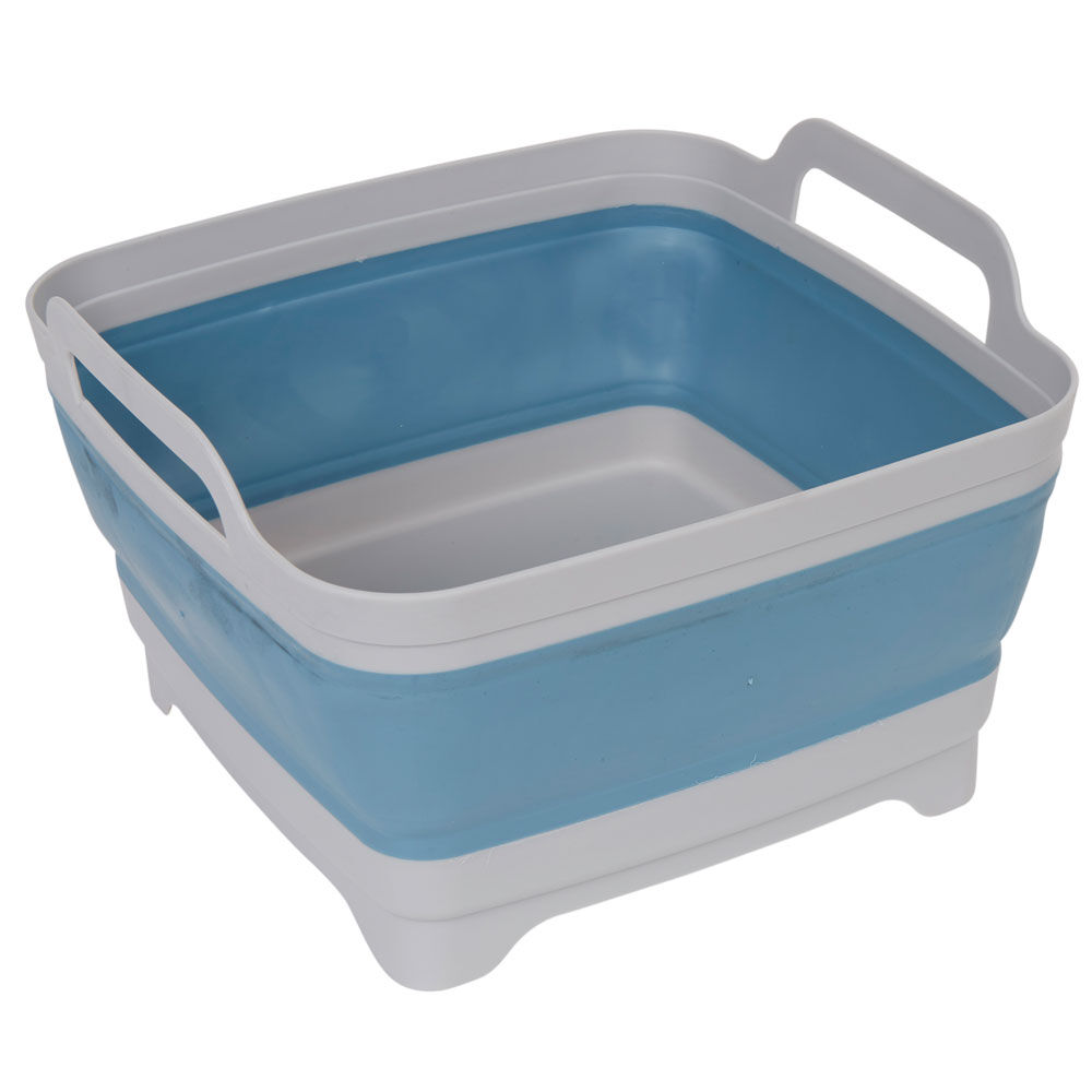 Bassine rétractable bouchon évideur grise et bleue