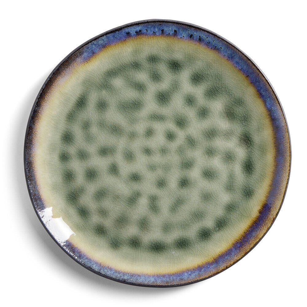 Assiette plate grès vert Ø27,5cm