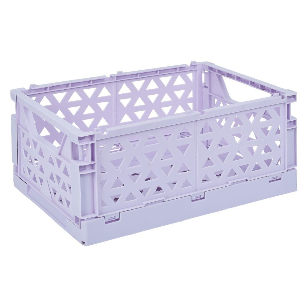 Caisse pliable violet pastel 9,1L - 33x23xH14cm