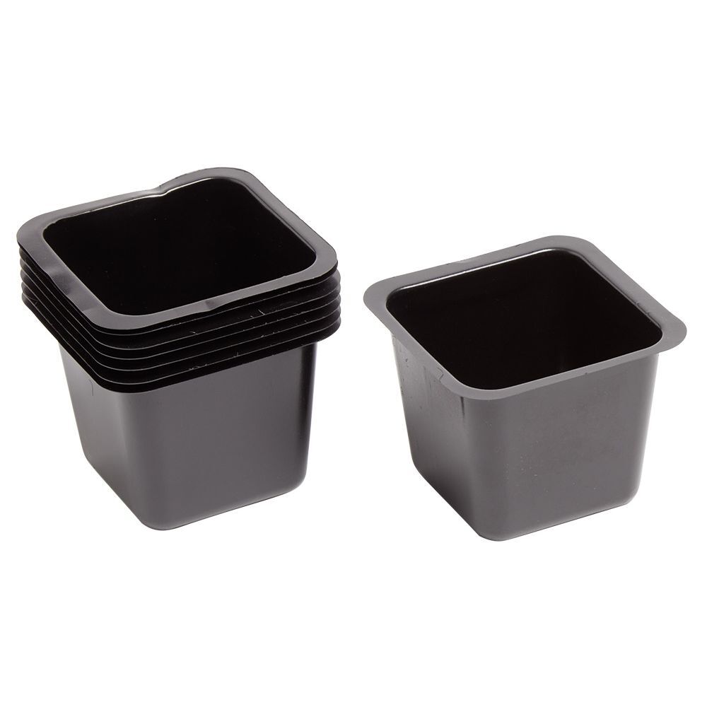 Pot carré plastique noir pour semi x8