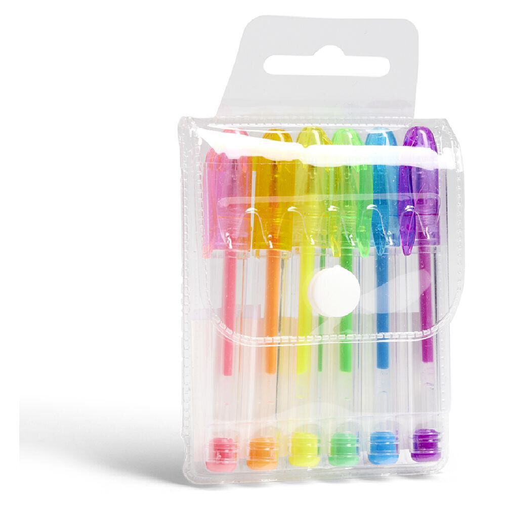 Mini stylo gel multicolore x6