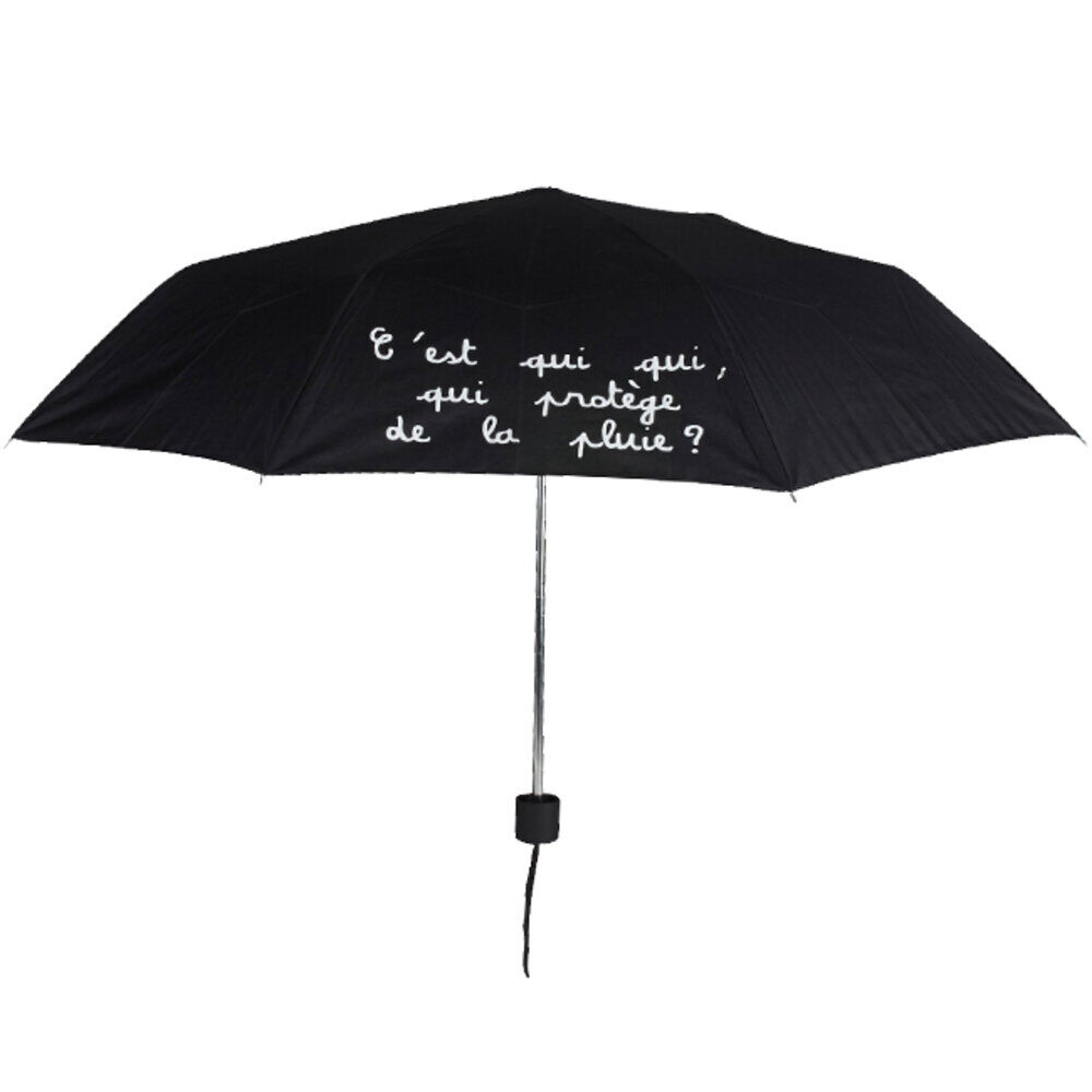 Parapluie noir avec inscription blanche