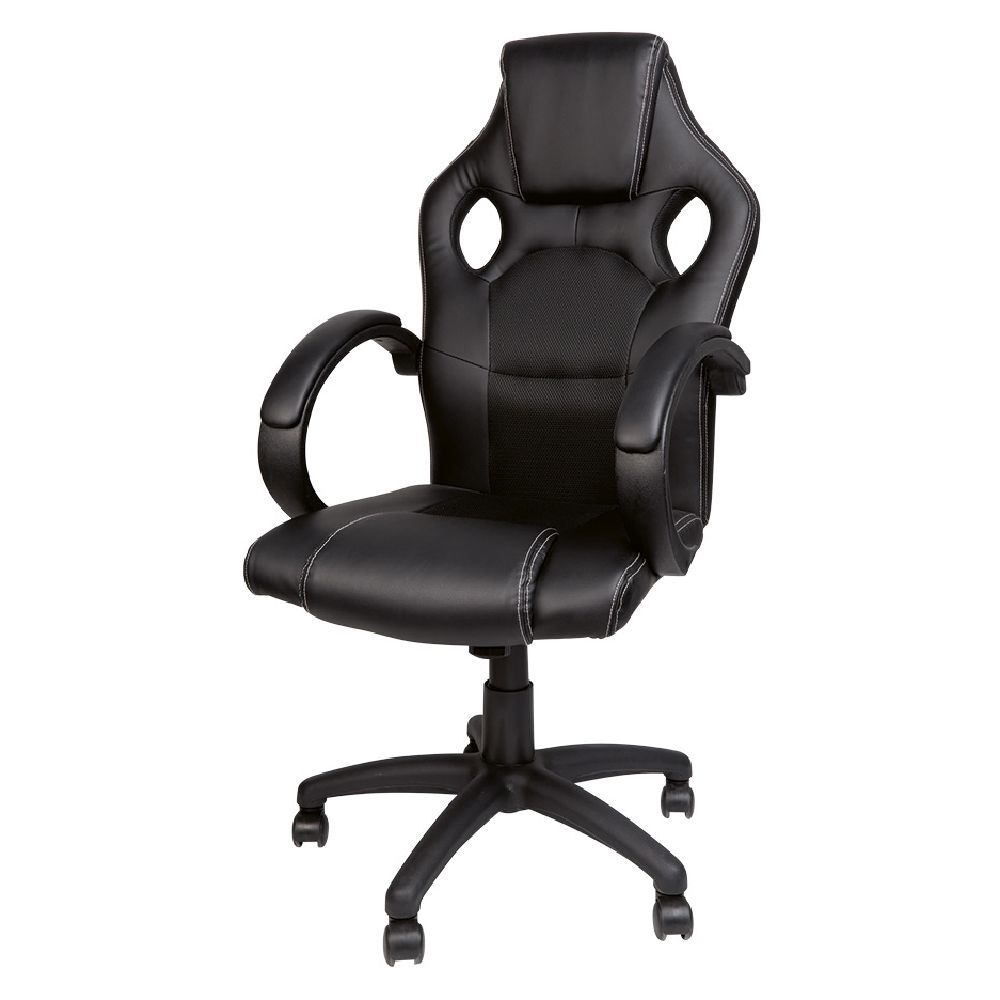 Chaise de bureau gaming à roulettes hauteur réglable avec accoudoirs