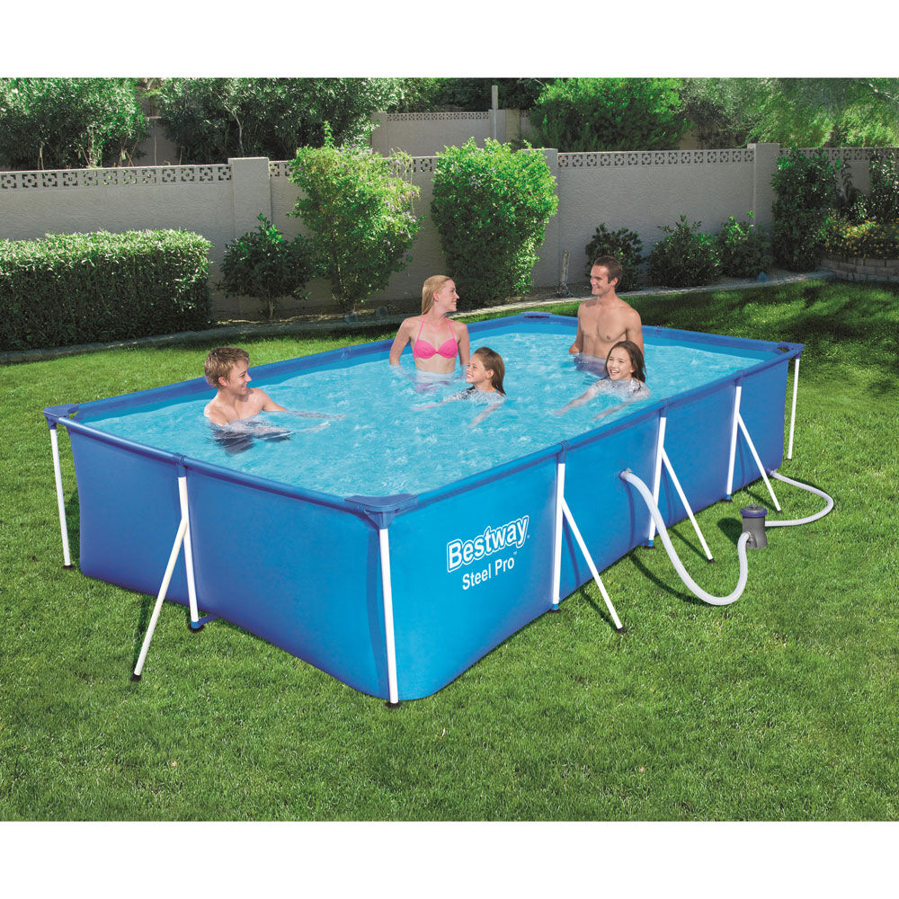 Piscine tubulaire rectangulaire Steel Pro L400 x l211 x H81cm Bestway