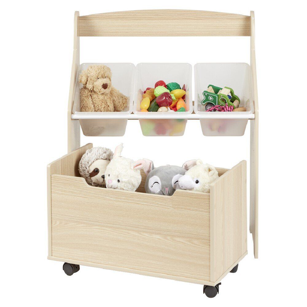 Meuble de rangement pour jouets 3 casiers 1 bac