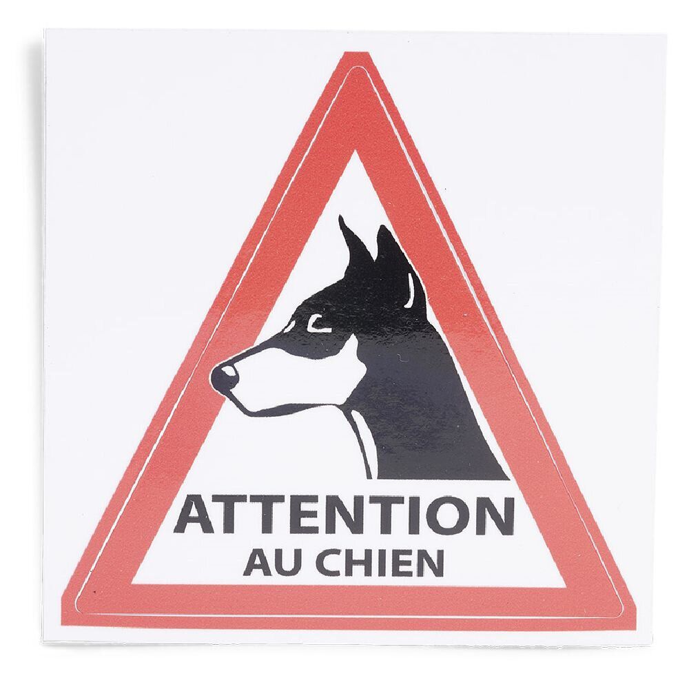Signalétique adhésive "Attention au chien" - 8x8 cm