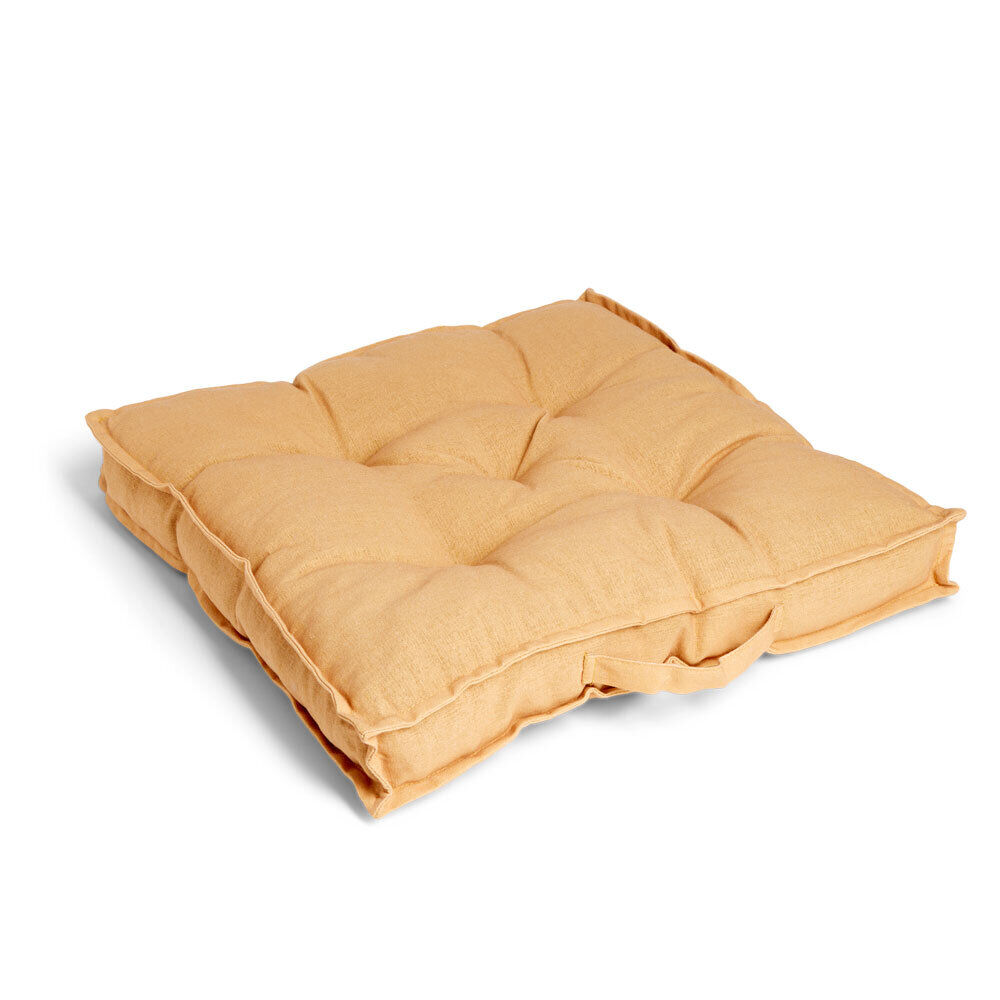 Coussin de sol 50x50xÉp8cm avec poignée jaune ocre