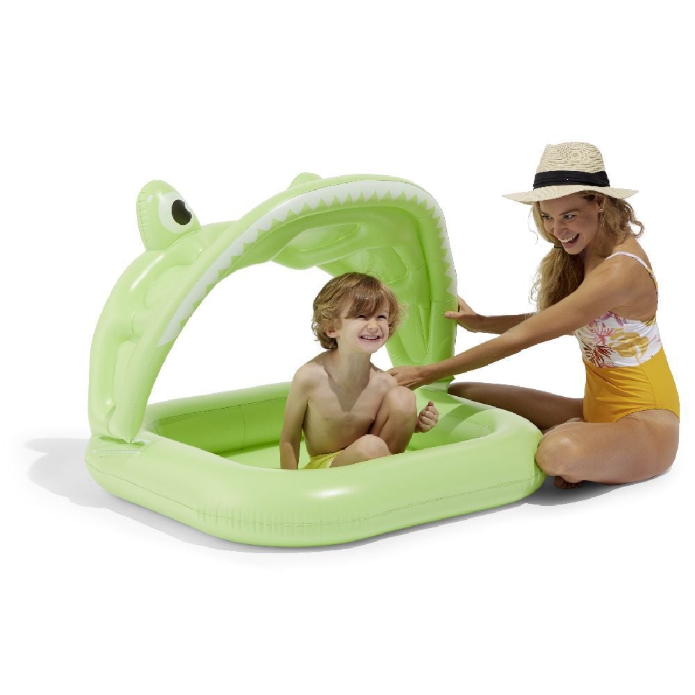 Piscinette crocodile avec ombrelle amovible