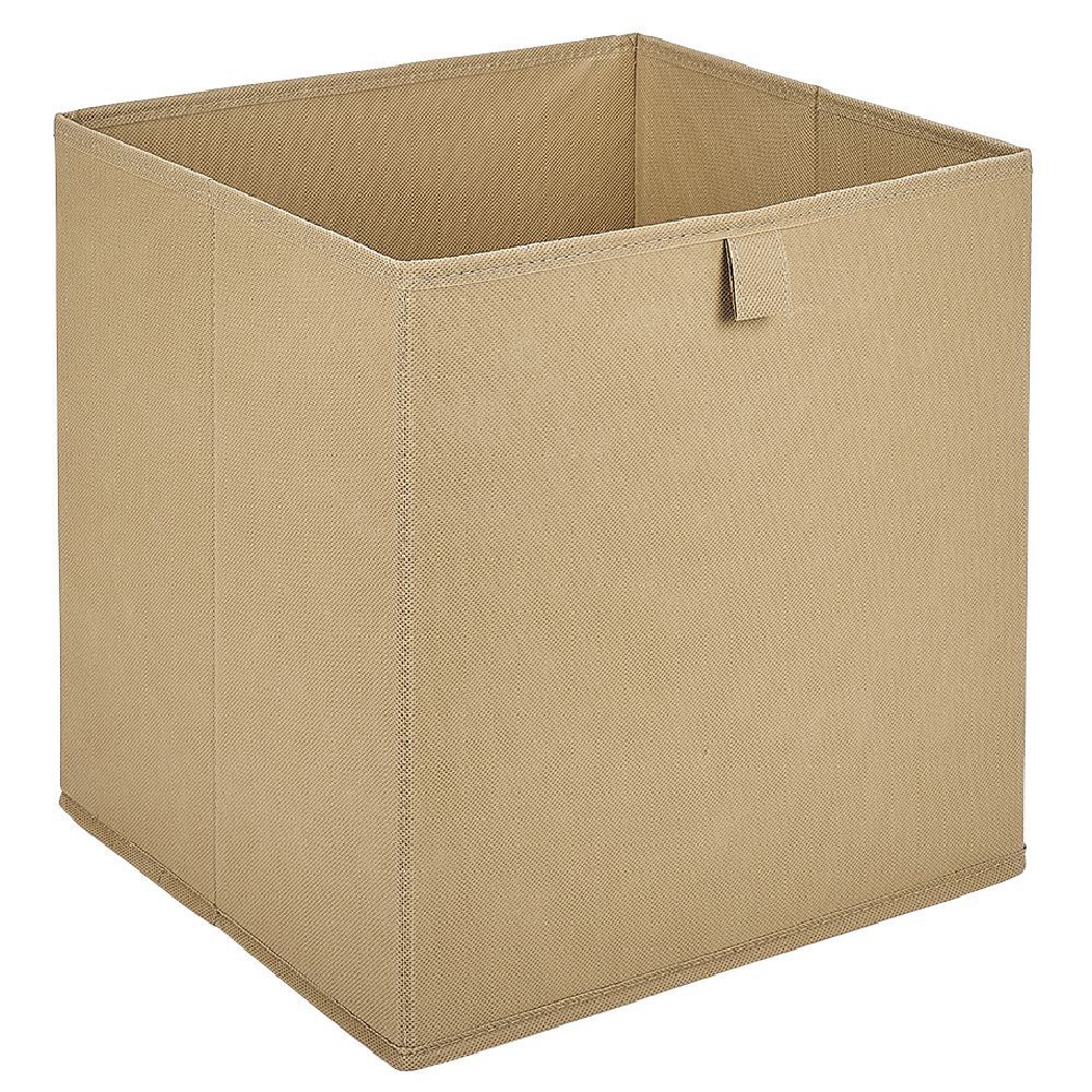 Panière Box Cube unie beige 31x29x31cm
