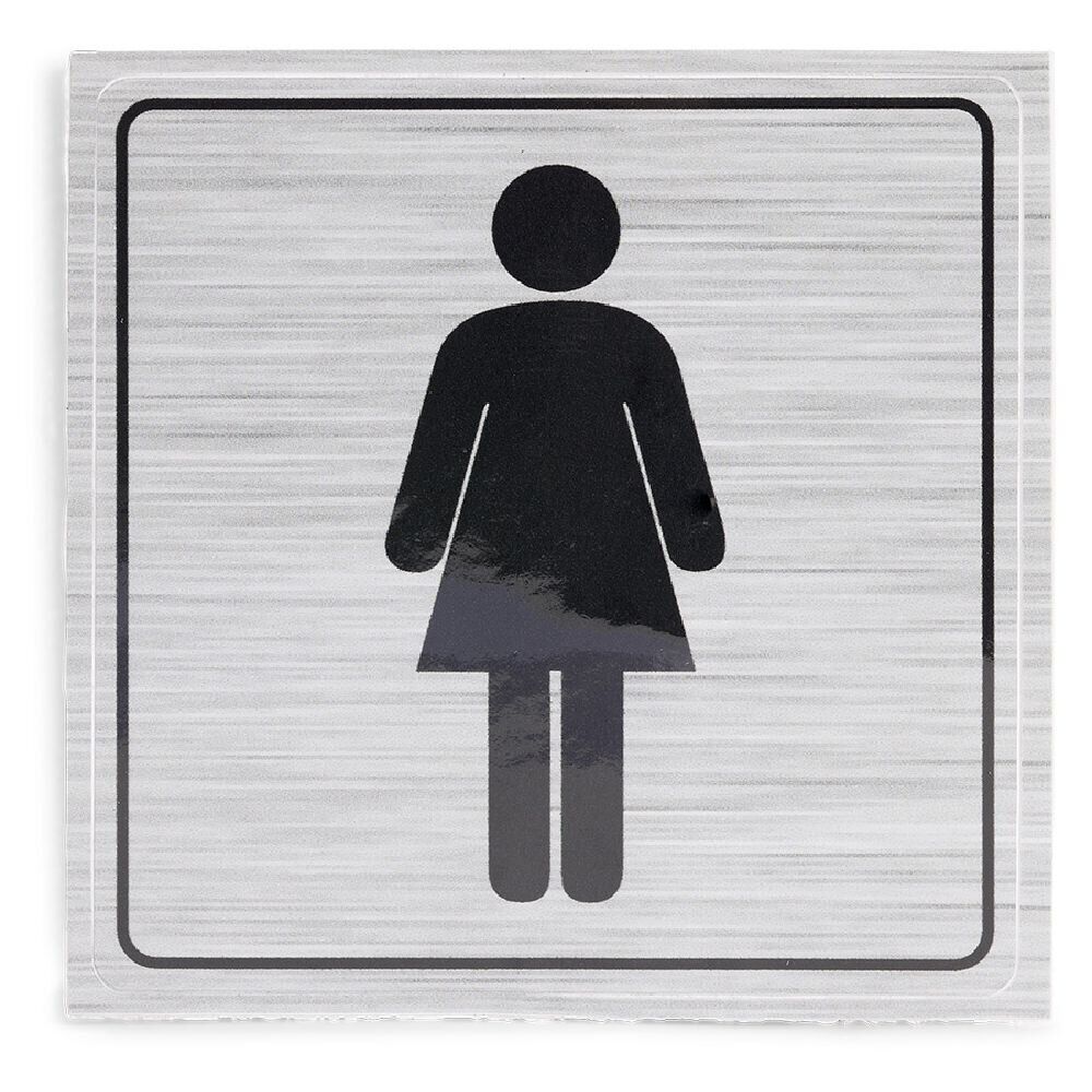 Signalétique adhésive "WC femme" - 8x8 cm