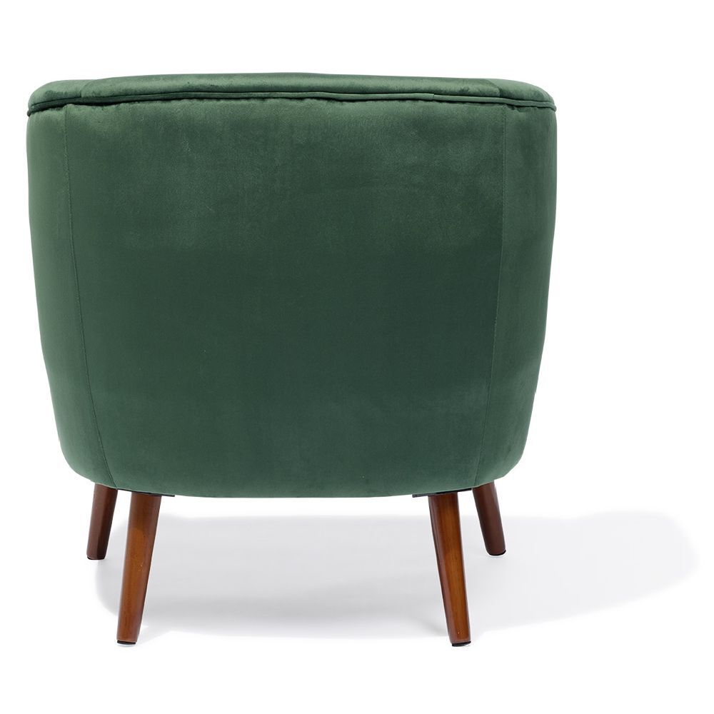 Fauteuil Joseph effet velours vert - L73xP66xH78 cm