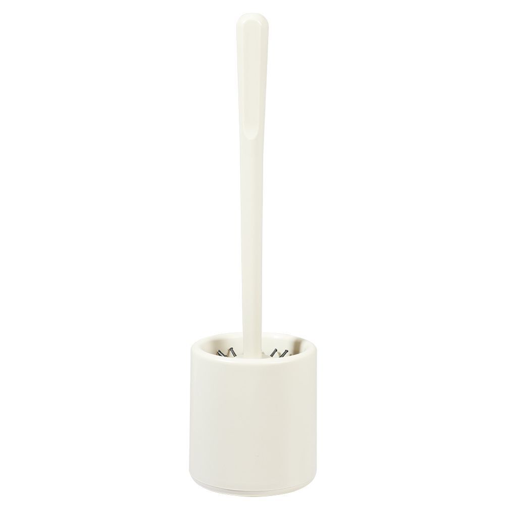 Brosse WC silicone ronde avec support blanc