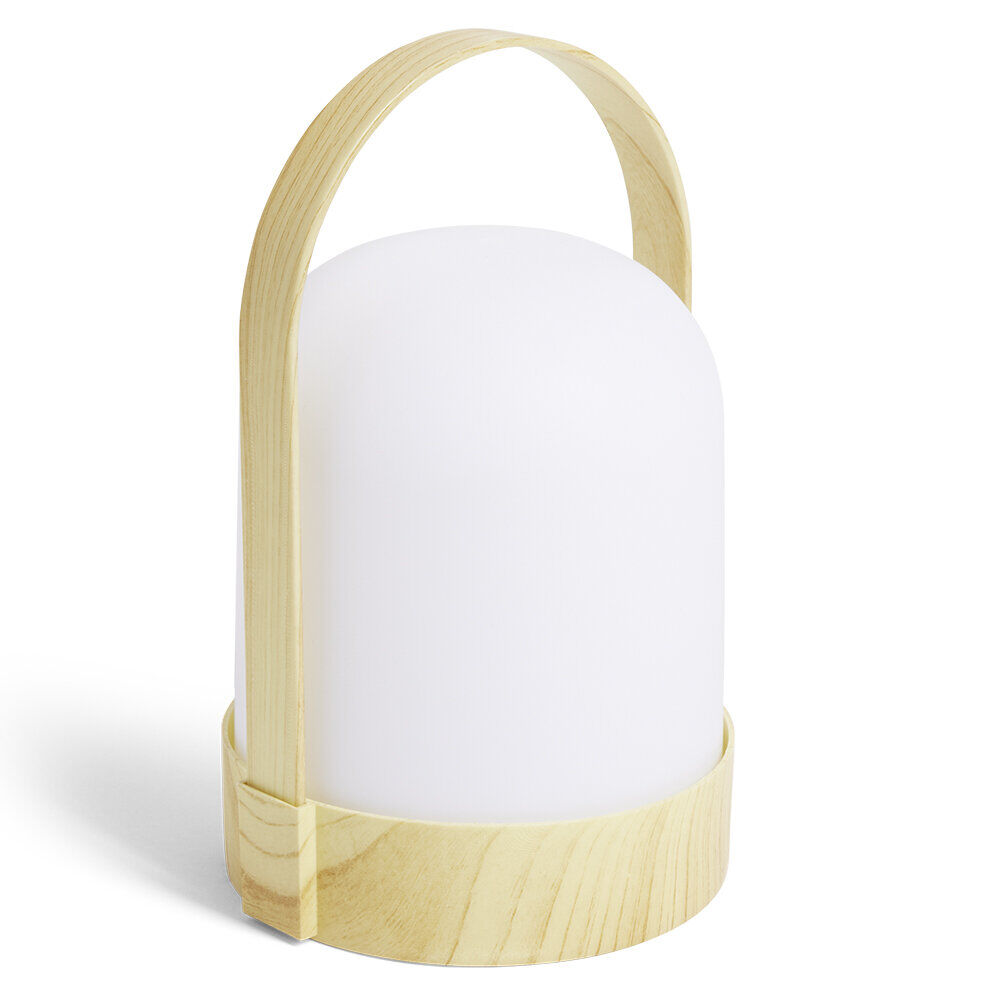Lampe LED avec anse polypropylène blanc et beige H21,5xL14x13cm