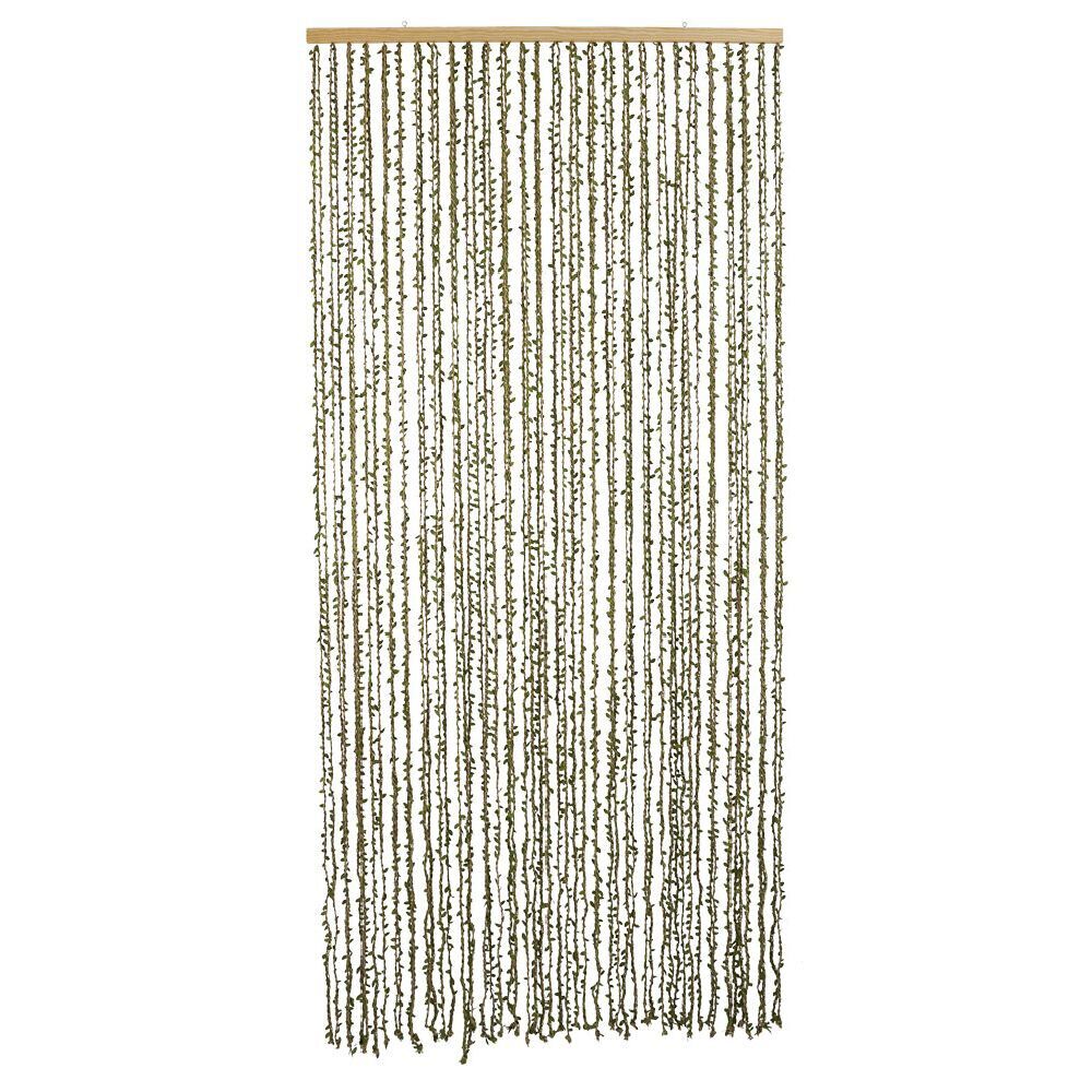 Rideau de porte jute feuillage vert 90xH200cm