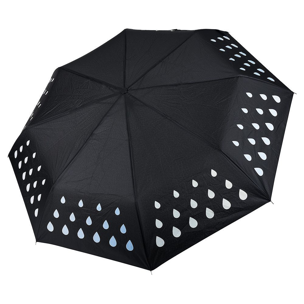 Parapluie noir motif gouttes change de couleurs