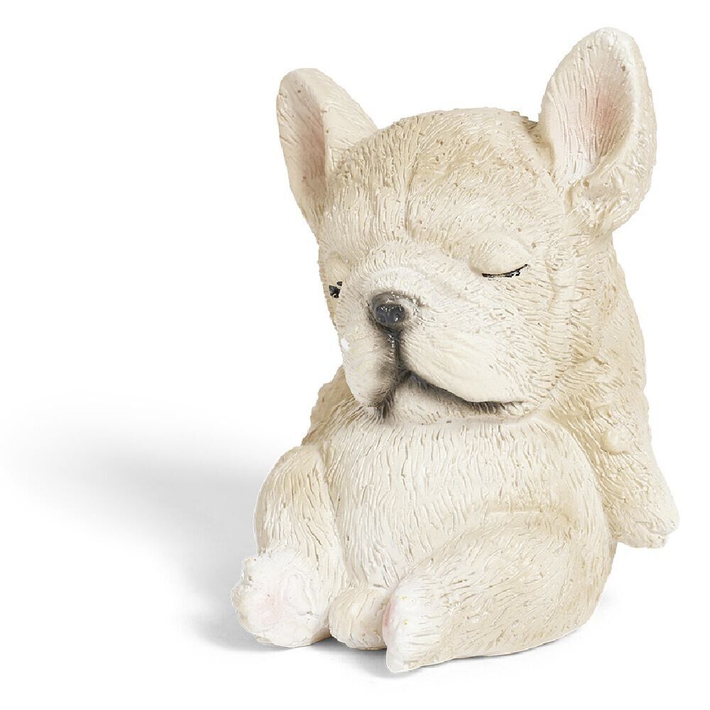 Figurine chiot endormi plastique gris H.6,5cm