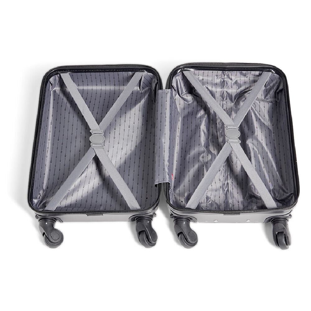 Valise cabine low cost 26L avec 4 roues amovibles gris H51cm