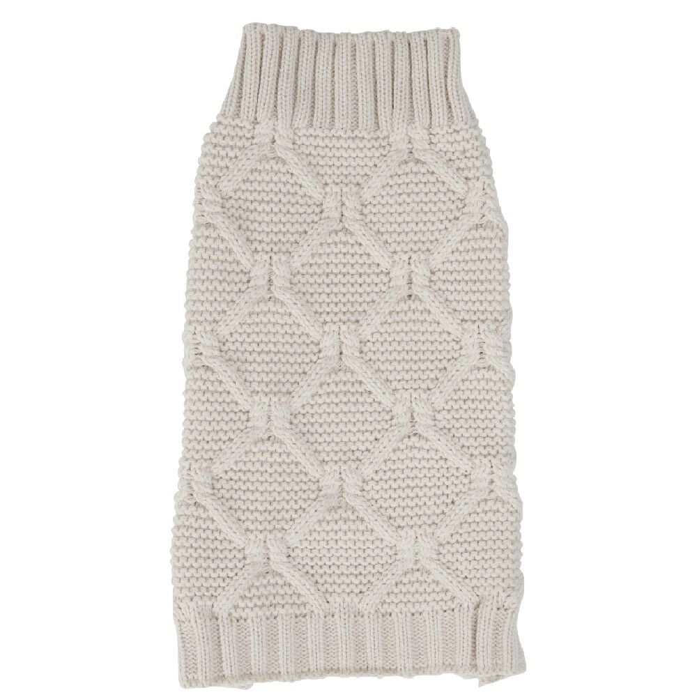 Pull pour chien tricot beige taille S