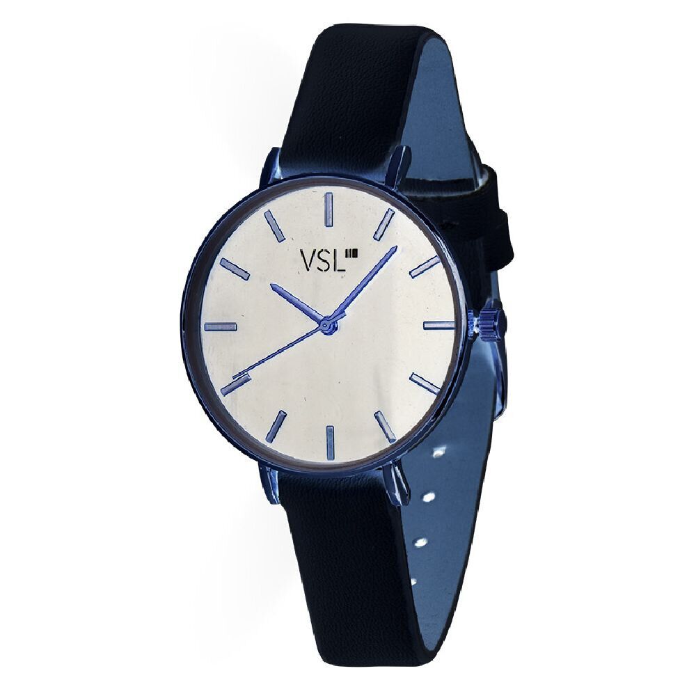 Montre femme bracelet bleu métallisé