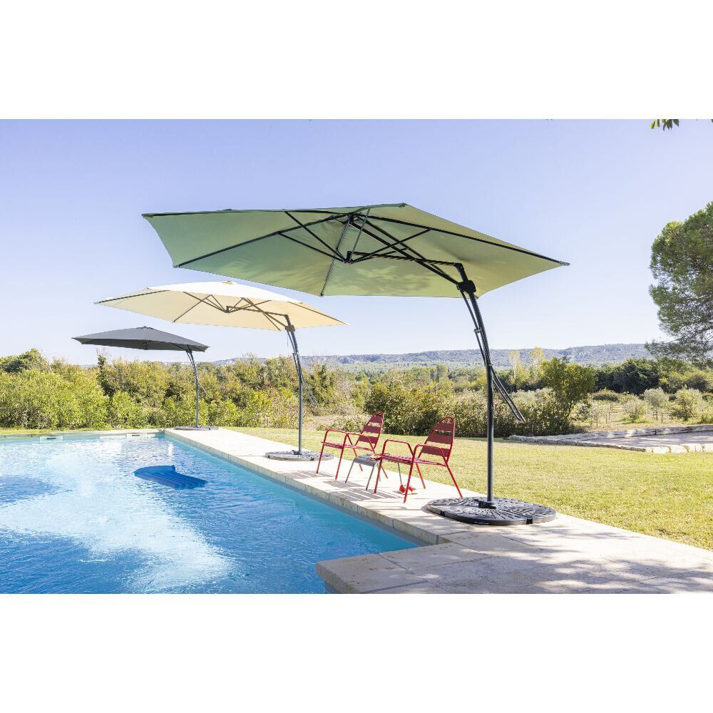 Parasol déporté Malaga Ø345xH245cm vert