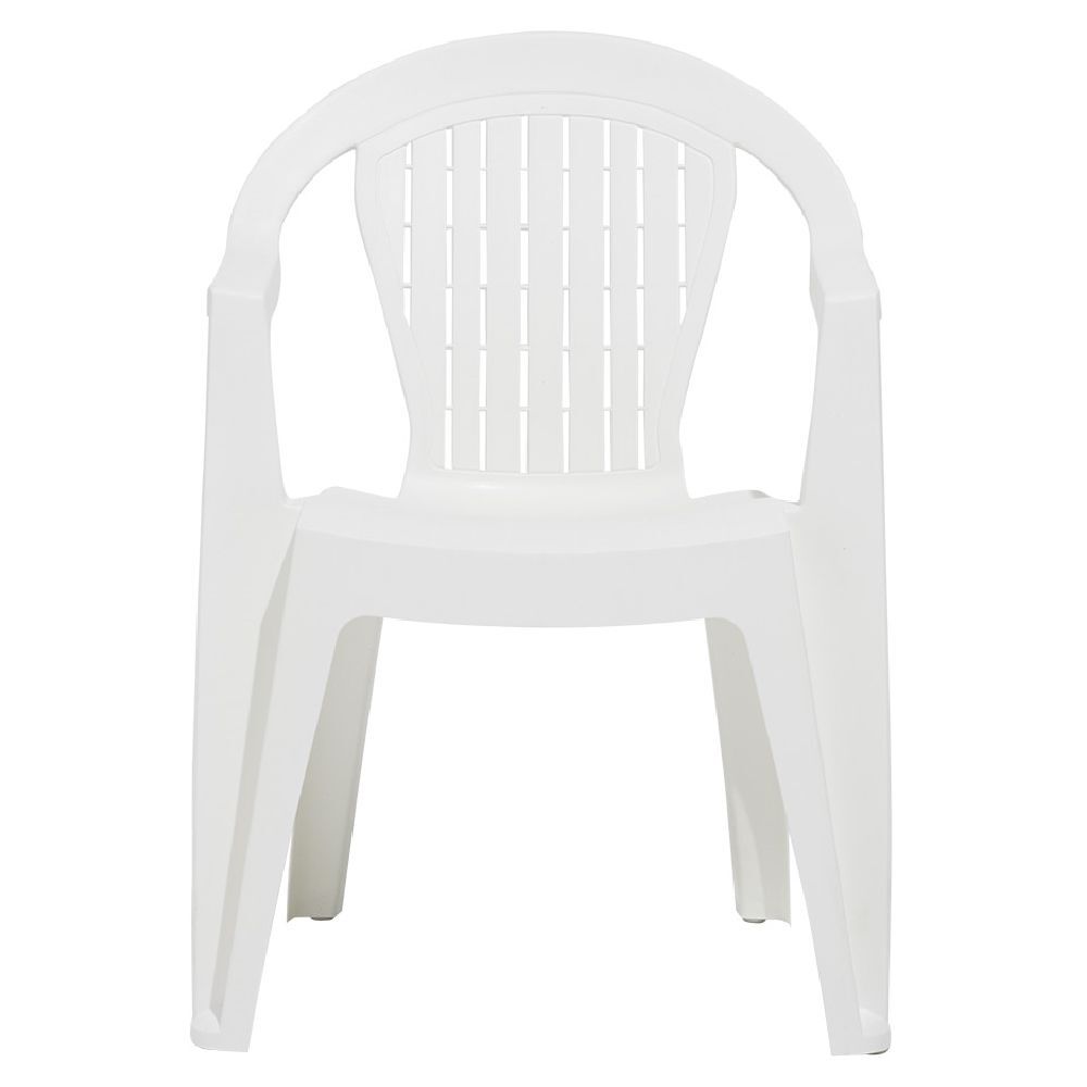 Fauteuil monobloc Viva plastique blanc 56x54xH80cm