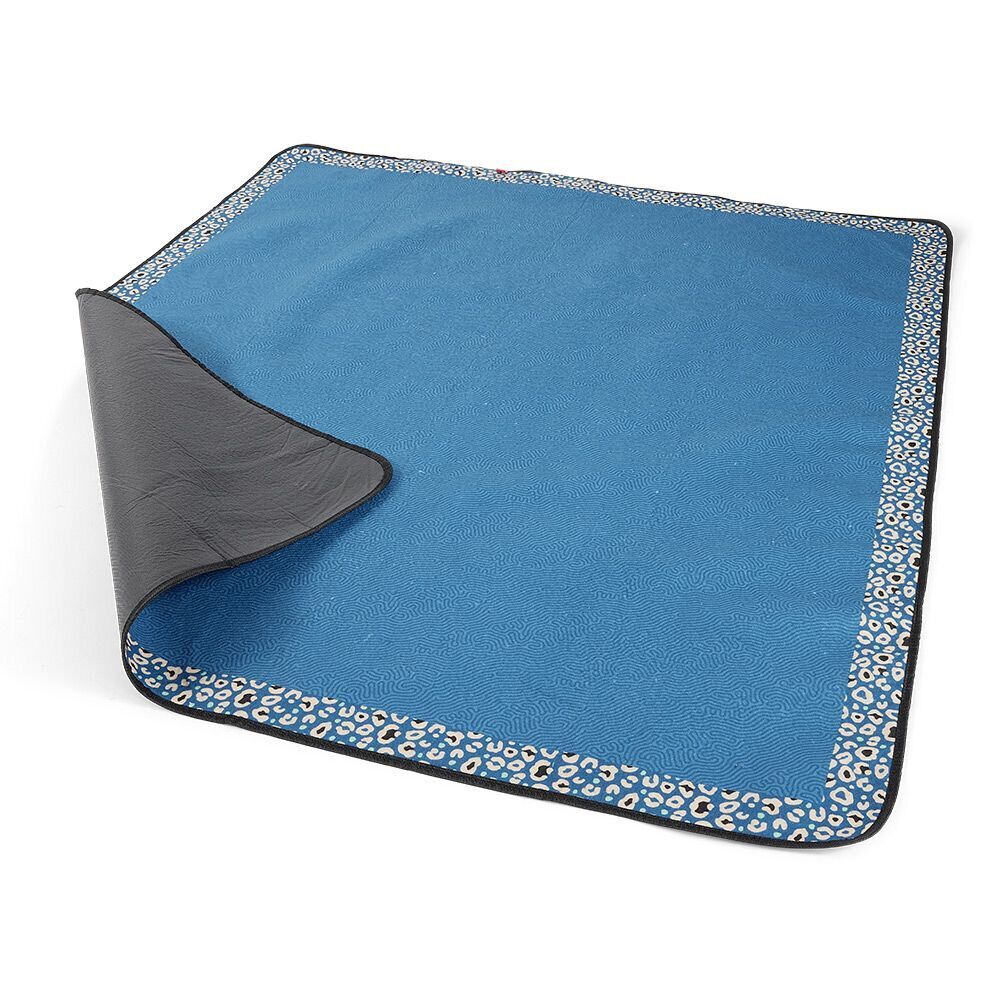 Tapis de pique-nique avec poignée polyester bleu 125x150cm