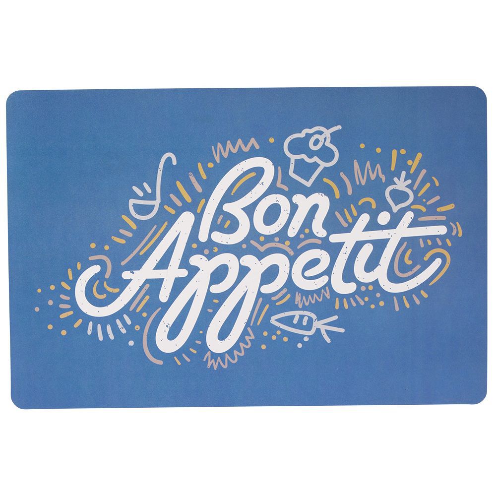 Set de table inscription Bon Appétit bleu et blanc 45x30 cm