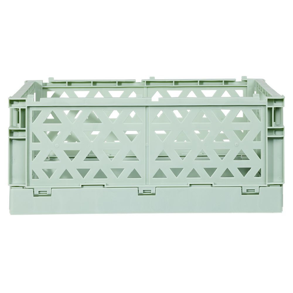 Caisse pliable avec porte-étiquette vert L33xl25xH15cm