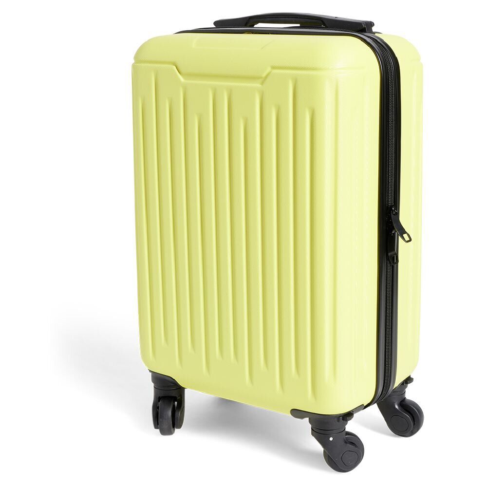 Valise cabine rigide trolley 4 roues amovibles 26L jaune