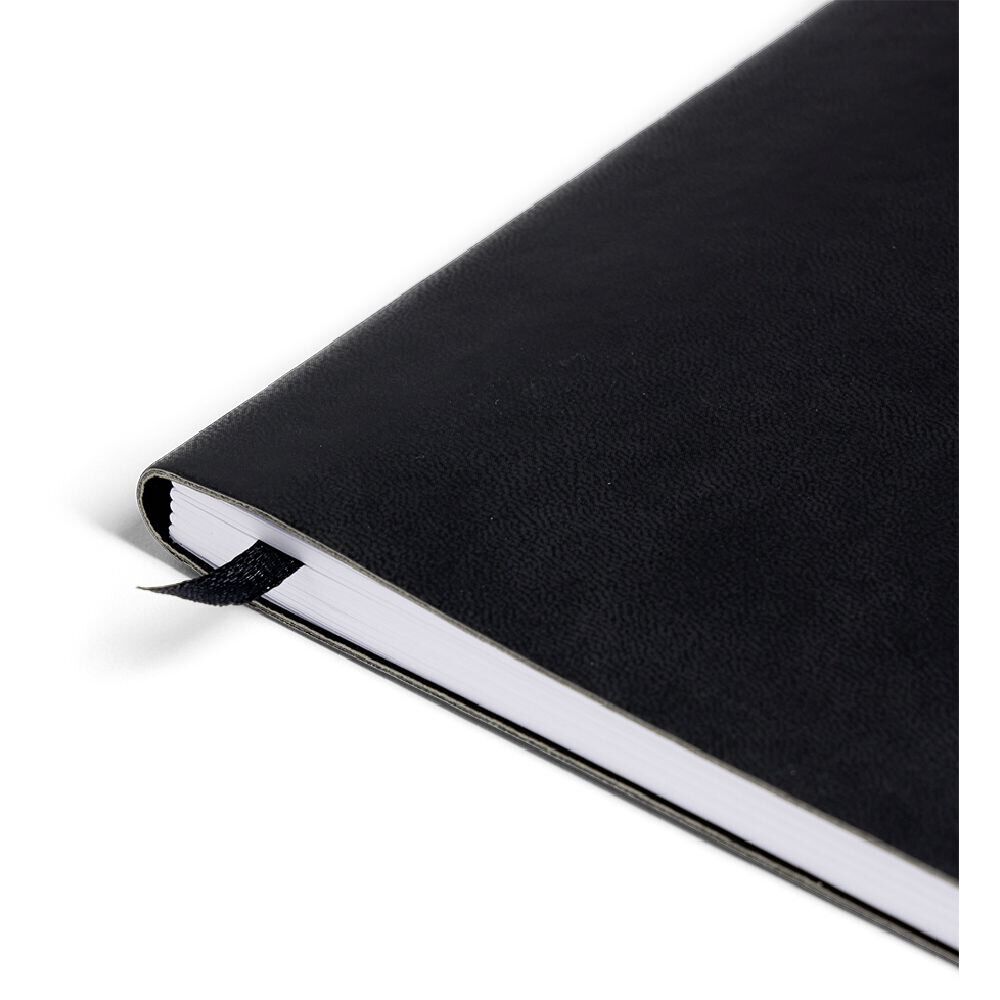 Carnet A5 noir mat à lignes 160 pages 15x21cm