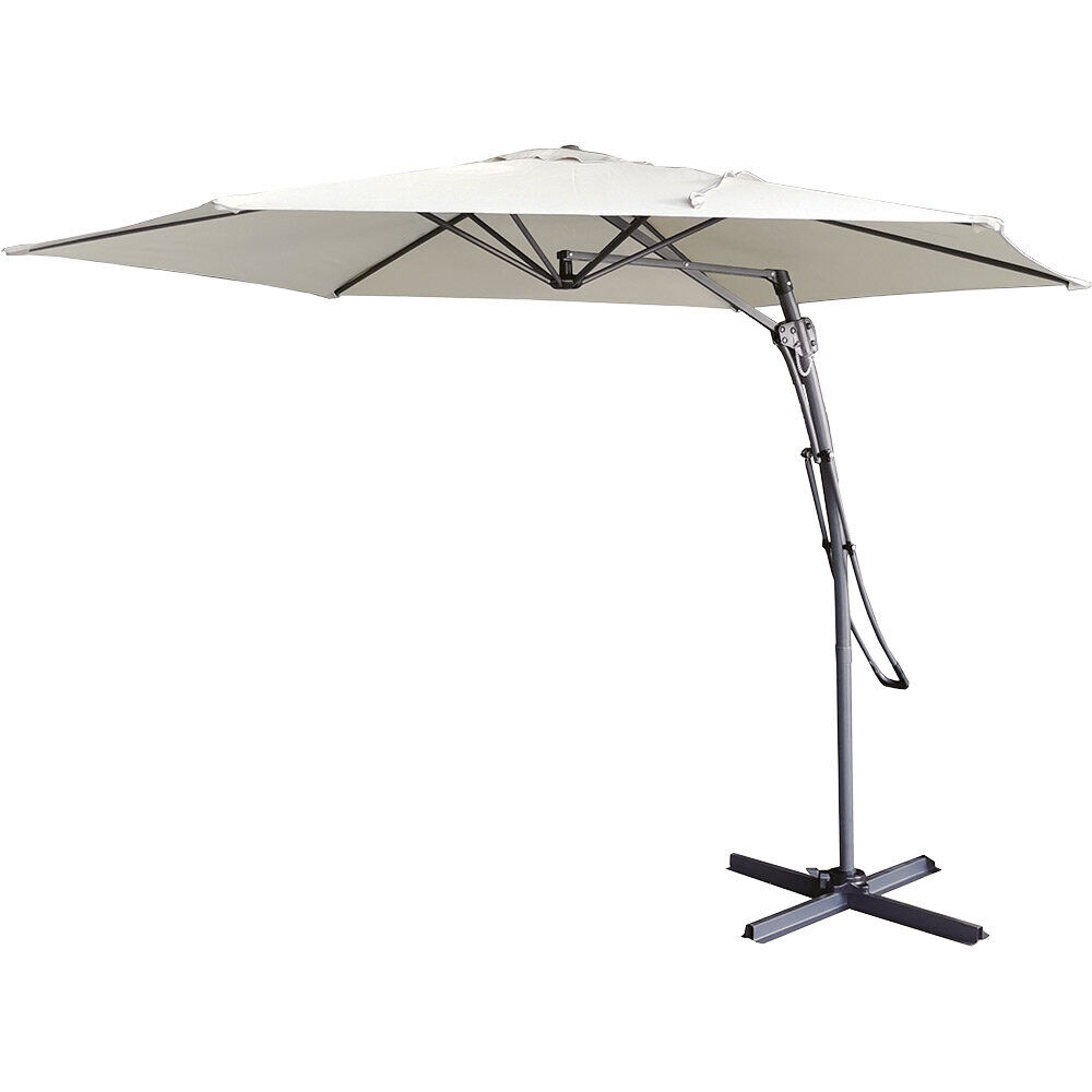 Parasol déporté Malaga Ø345xH245cm taupe