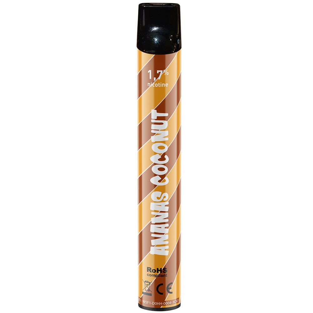 E-cigarette jetable ananas coconut 2 ml  1.7% nicotine