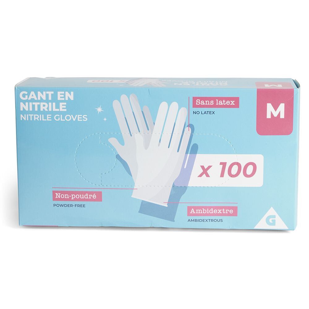 Gants en nitrile taille M x100 bleu