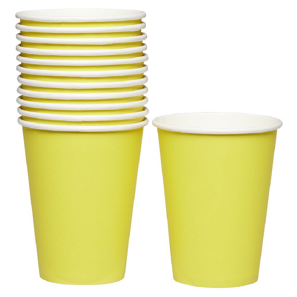 Gobelet en carton jaune 36 cl x12